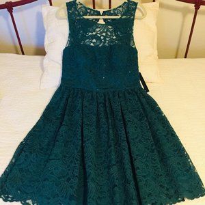 NWT J.S. Boutique green beaded dress (14)